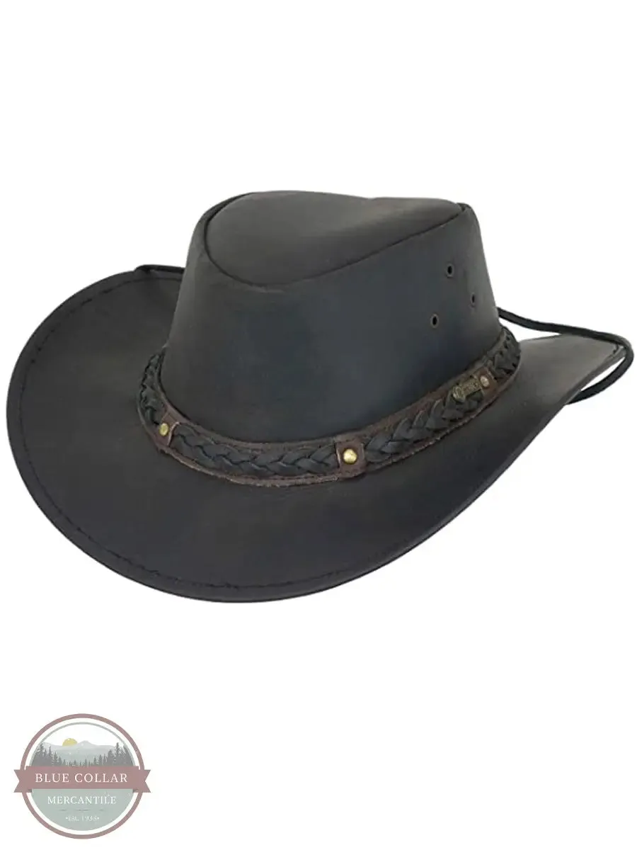 1367 BLK Wagga Wagga Leather Hat