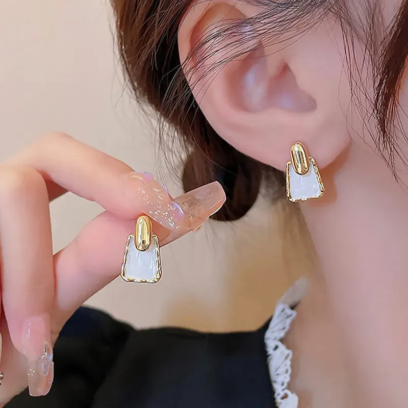 2024 New Fashion Korean Hanging Bowknot Pearl Earrings For Women Elegant Crystal Flower Long Tassel Drop Earring Ladies Jewelry