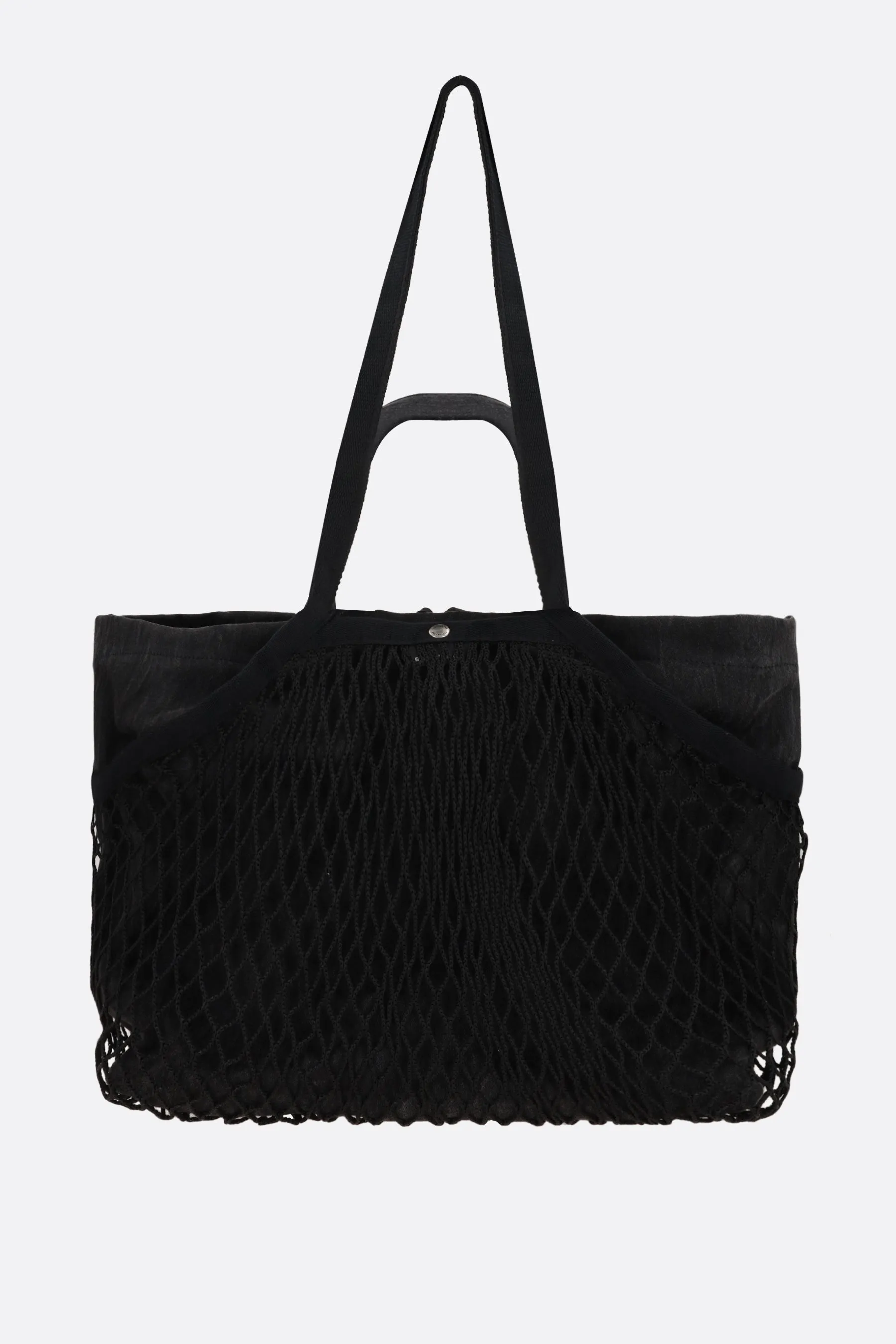 24/7 medium canvas and fishnet tote bag