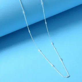 925 Pure Sterling Silver Slub Chain Necklace For Women