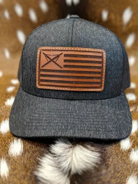 American Flag / Muzzy Tip Leather Patch Hat