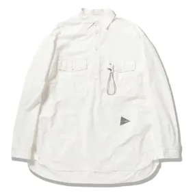 And Wander Cordura Typewriter L/S Over Shirt White