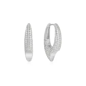 Ania Haie Silver Pave Arrow Hoop Earrings