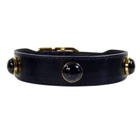 Au Naturale Dog Collar in Jet Black & Black Onyx