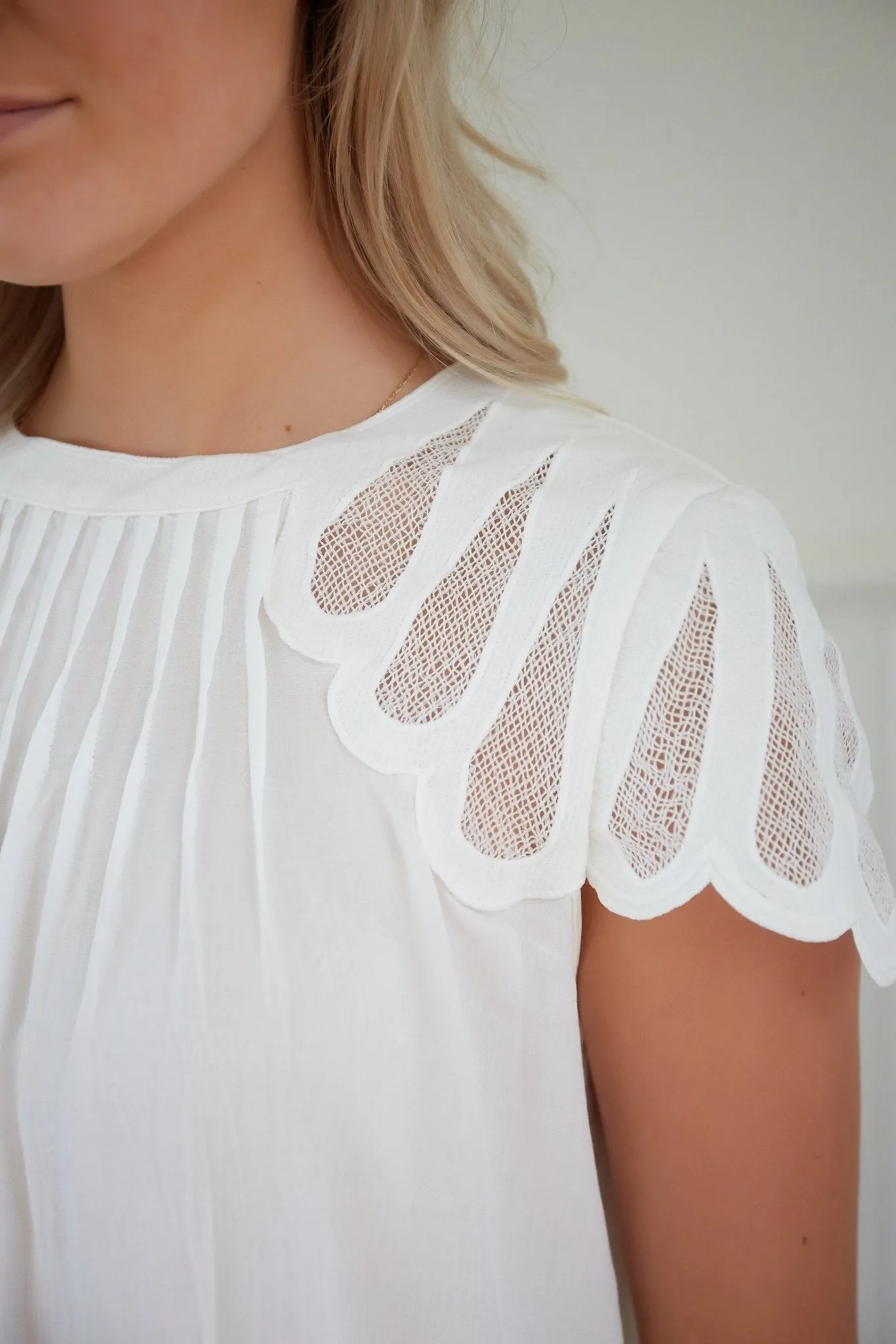 Ava Ruby Embroidered Top in White