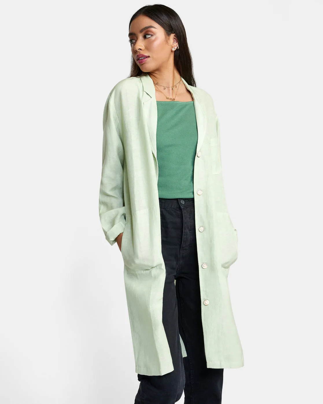 Balmy Oversized Blazer - Light Green