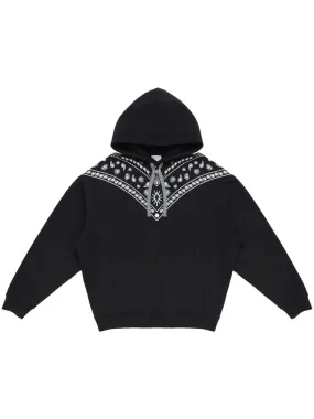 Bandana-Embroidered Drawstring Hoodie