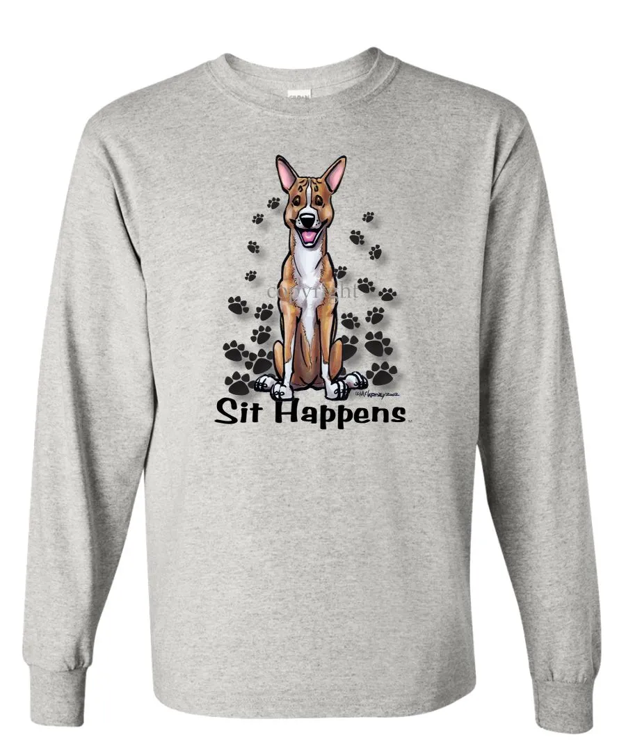 Basenji - Sit Happens - Long Sleeve T-Shirt