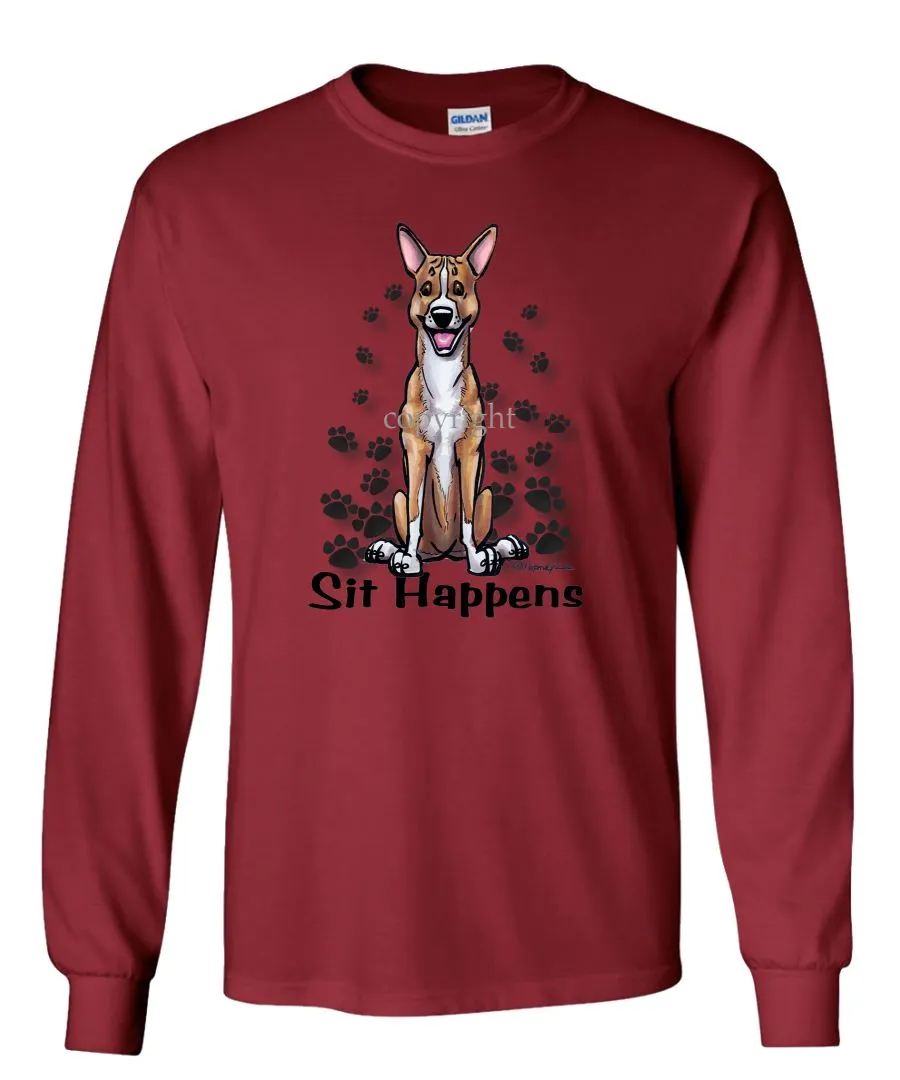 Basenji - Sit Happens - Long Sleeve T-Shirt