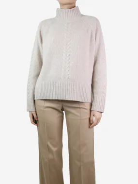 Beige cable knit jumper - size M