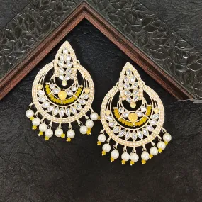 Bhavi Jewels Gold Plated Kundan Stone Dangler Earrings