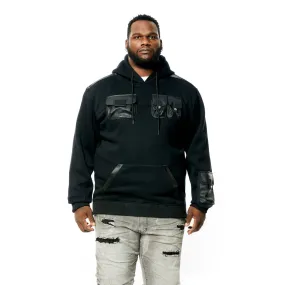 Big and Tall Mixed Media Utility Fleece Hoodie - Black