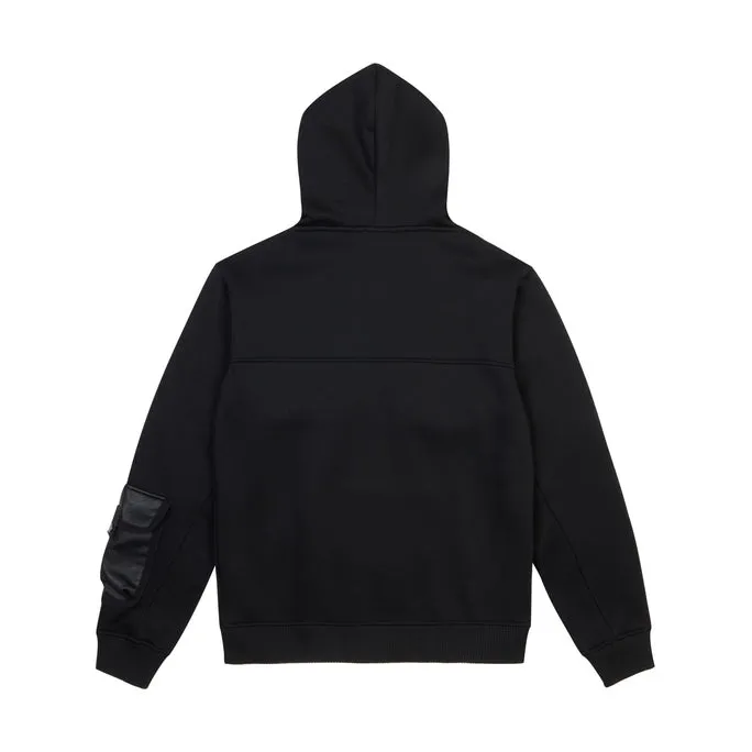 Big and Tall Mixed Media Utility Fleece Hoodie - Black