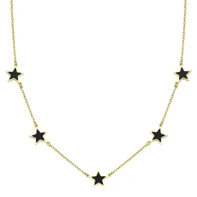 Black Enamel Star Necklace