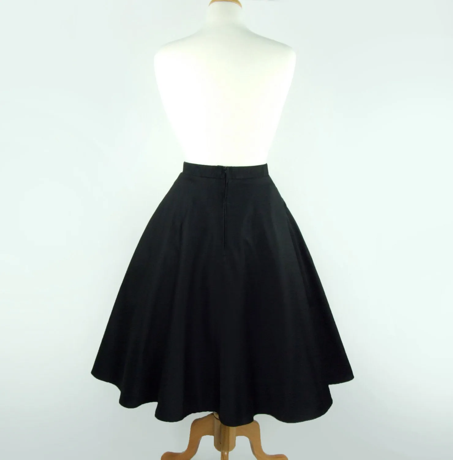 Black  Full  Circle  Skirt #FS-B643