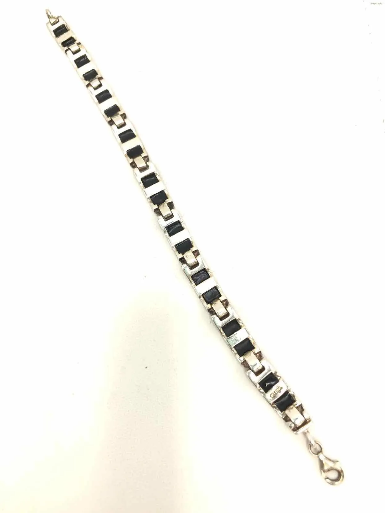 Black Sterling Silver Rectangle ss Bracelet