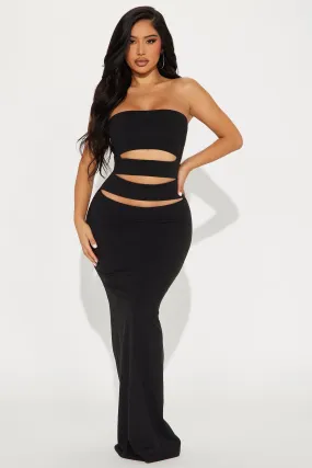 Blake Cut Out Tube Maxi Dress - Black