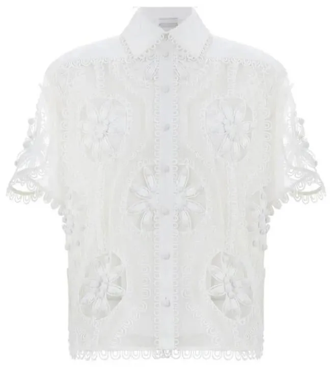 'Breeze' Doily Shirt - White or Black