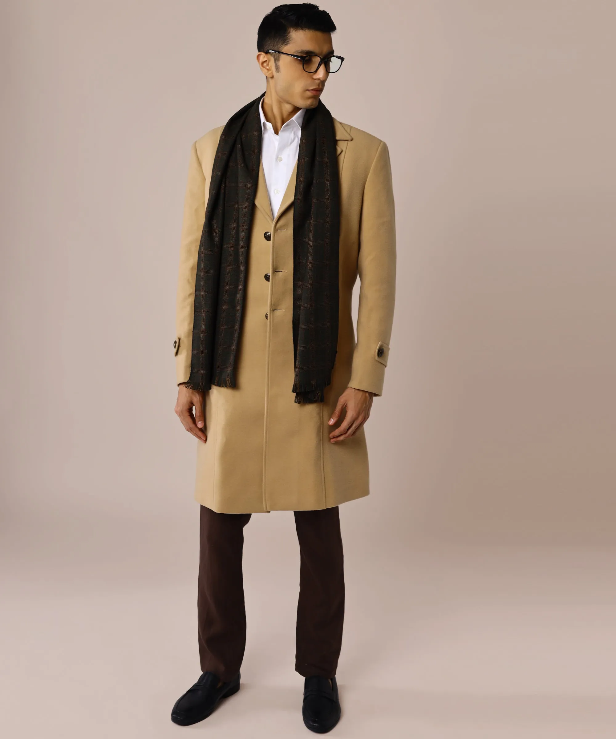 Camel Balmacaan Coat