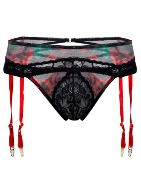 Candyman 99688x Garter Thongs Two Piece Set Black