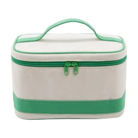 Canvas Train Case Cosmetic Bag