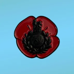 Cap Badge Poppy Lapel Pin - Black