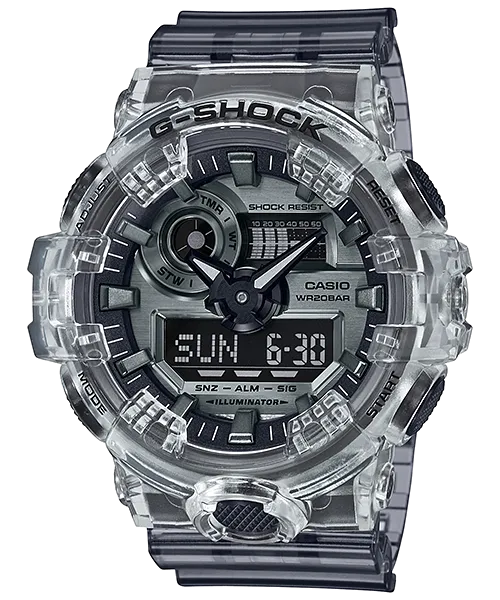 CASIO G-SHOCK GA-700SK-1A Clear Silver Metallic Skeleton Watch GA700SK