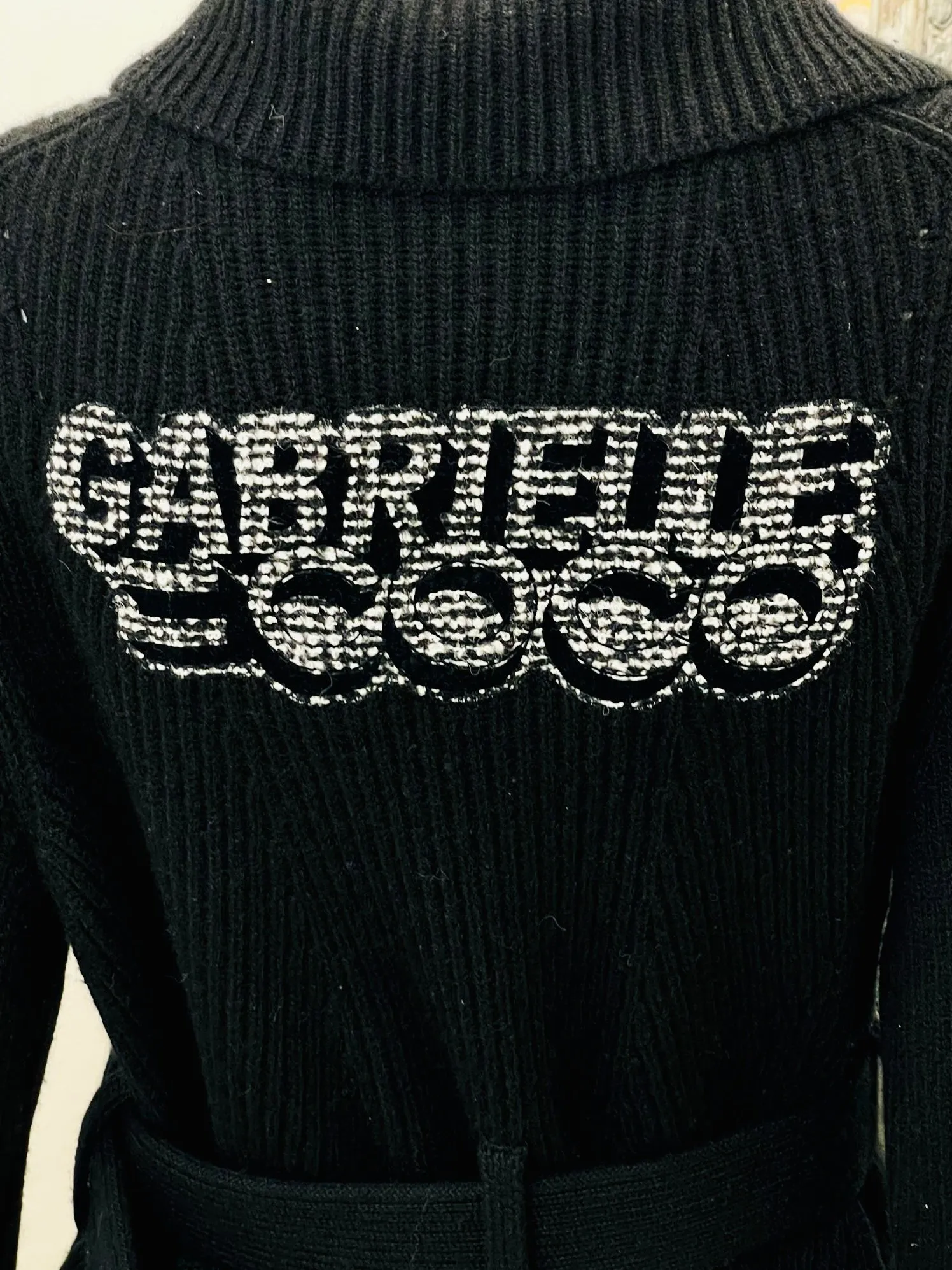 Chanel Cashmere' Gabrielle Coco' Logo Cardi/Coat. Size 40FR