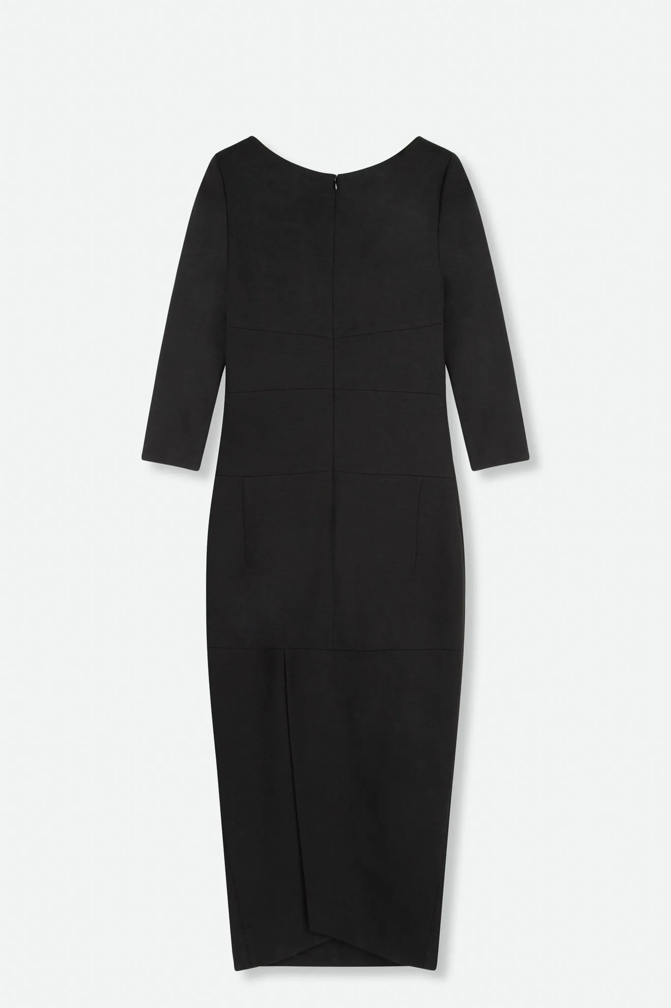 CLARE 3/4 SLEEVE WIDE NECK DRESS IN PONTE KNIT