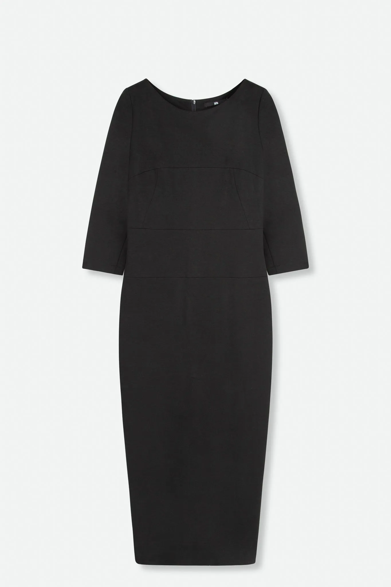 CLARE 3/4 SLEEVE WIDE NECK DRESS IN PONTE KNIT