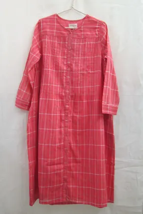 Cotton Gauze Button-down dress Candy Plaid