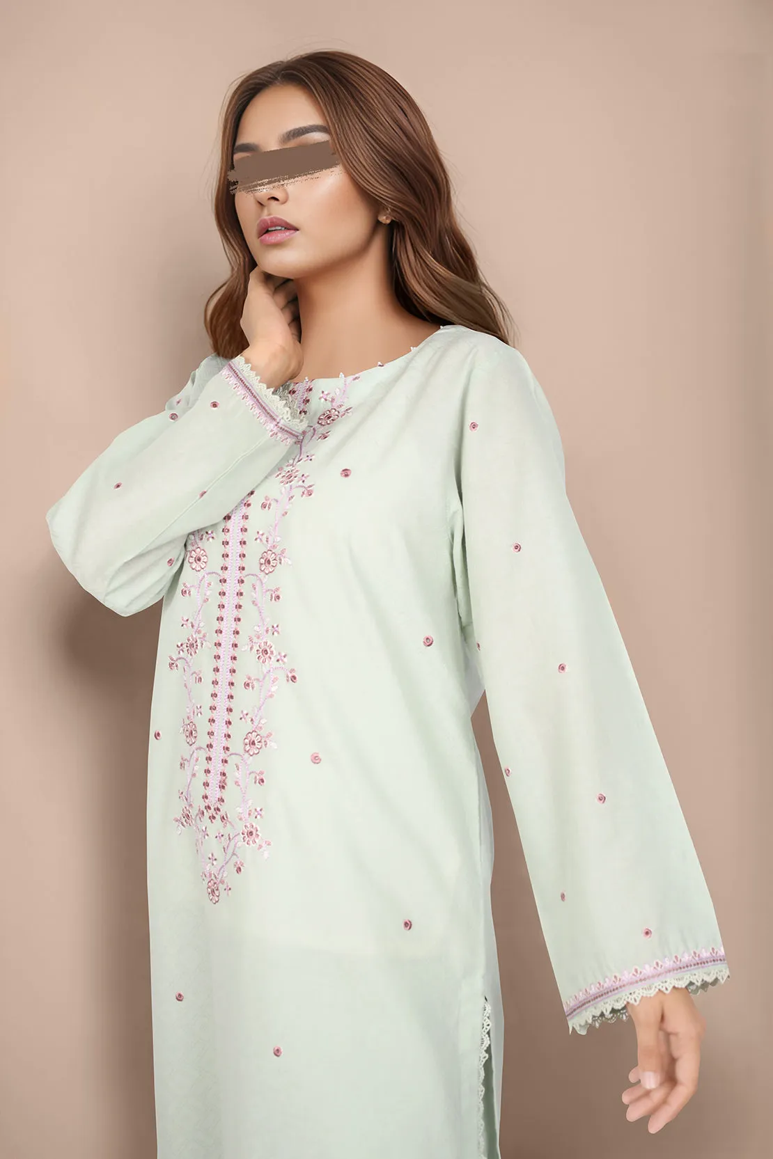 Cotton Jacquard Embroidered Stitched 2 Piece (Shirt/Trouser)