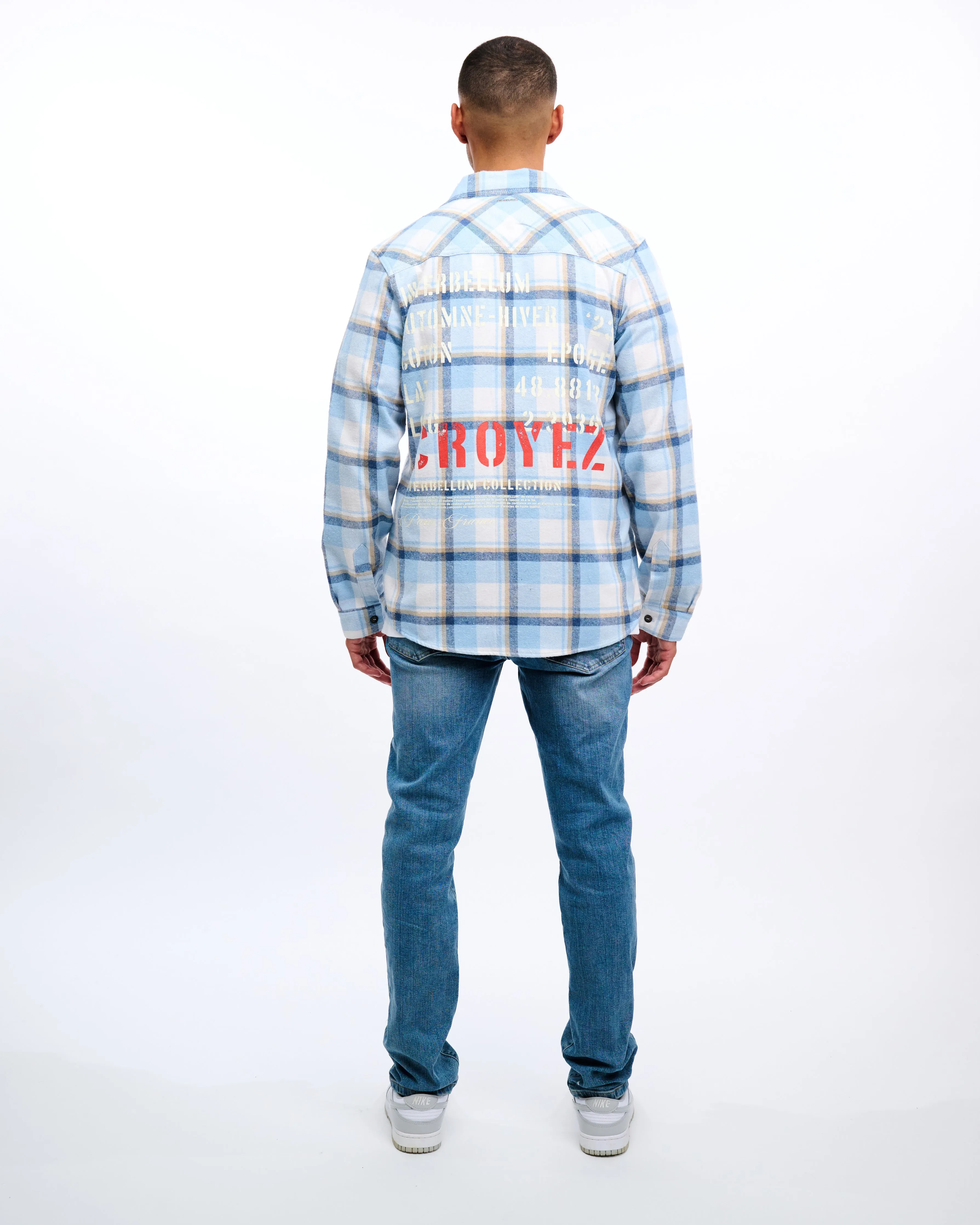 CROYEZ INTERBELLUM FLANNEL - DUST BLUE/VINTAGE WHITE