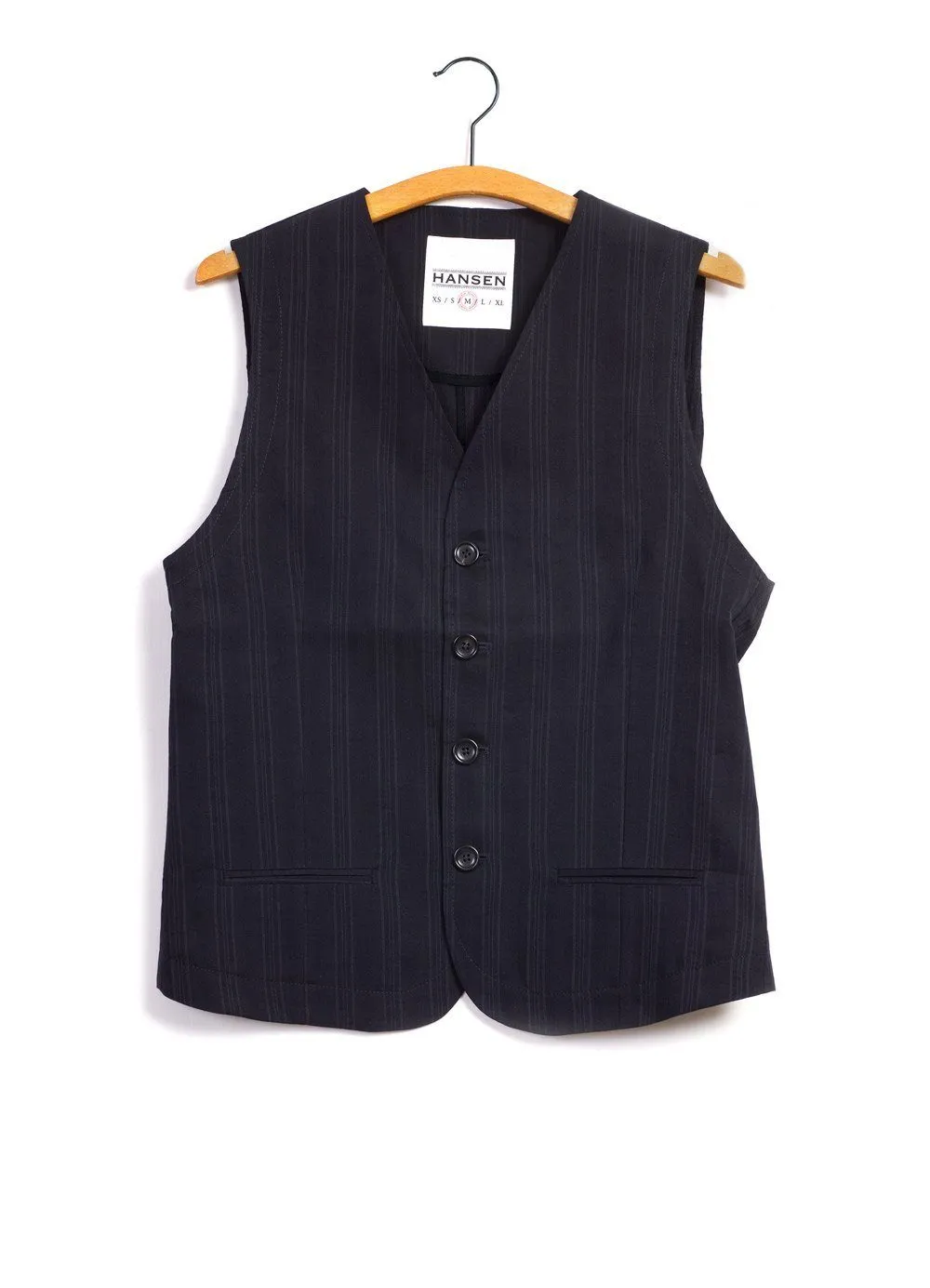 DANIEL | 4-Button Waistcoat | Black Stripe