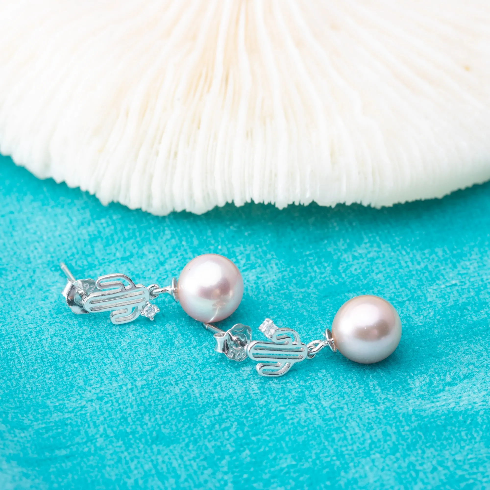 e010826 S925 pearl earring 925 sterling silver DIY 7-8mm Natural Freshwater pearl stud earring for women