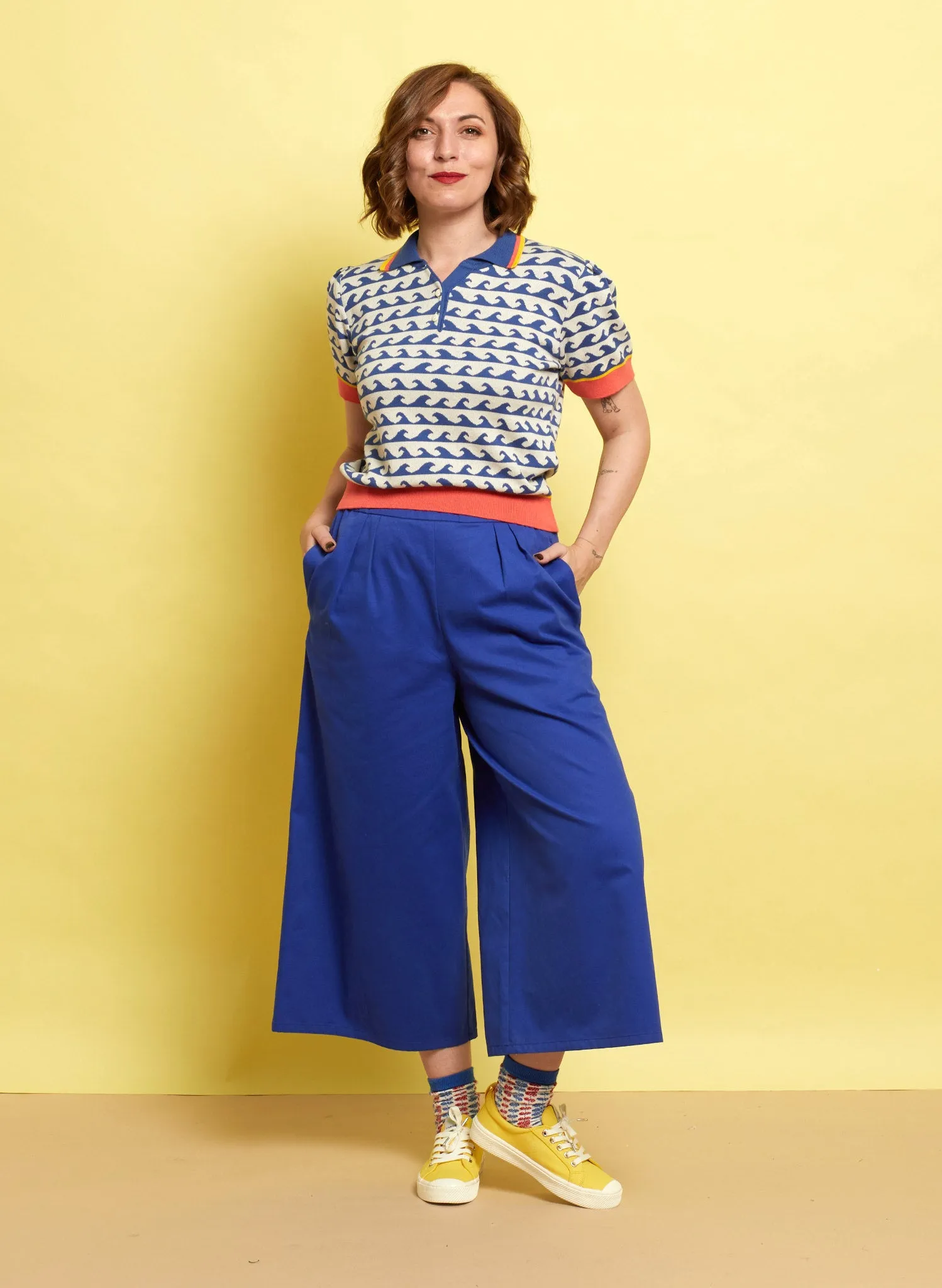 Edith Cropped Trousers - Blue Workwear