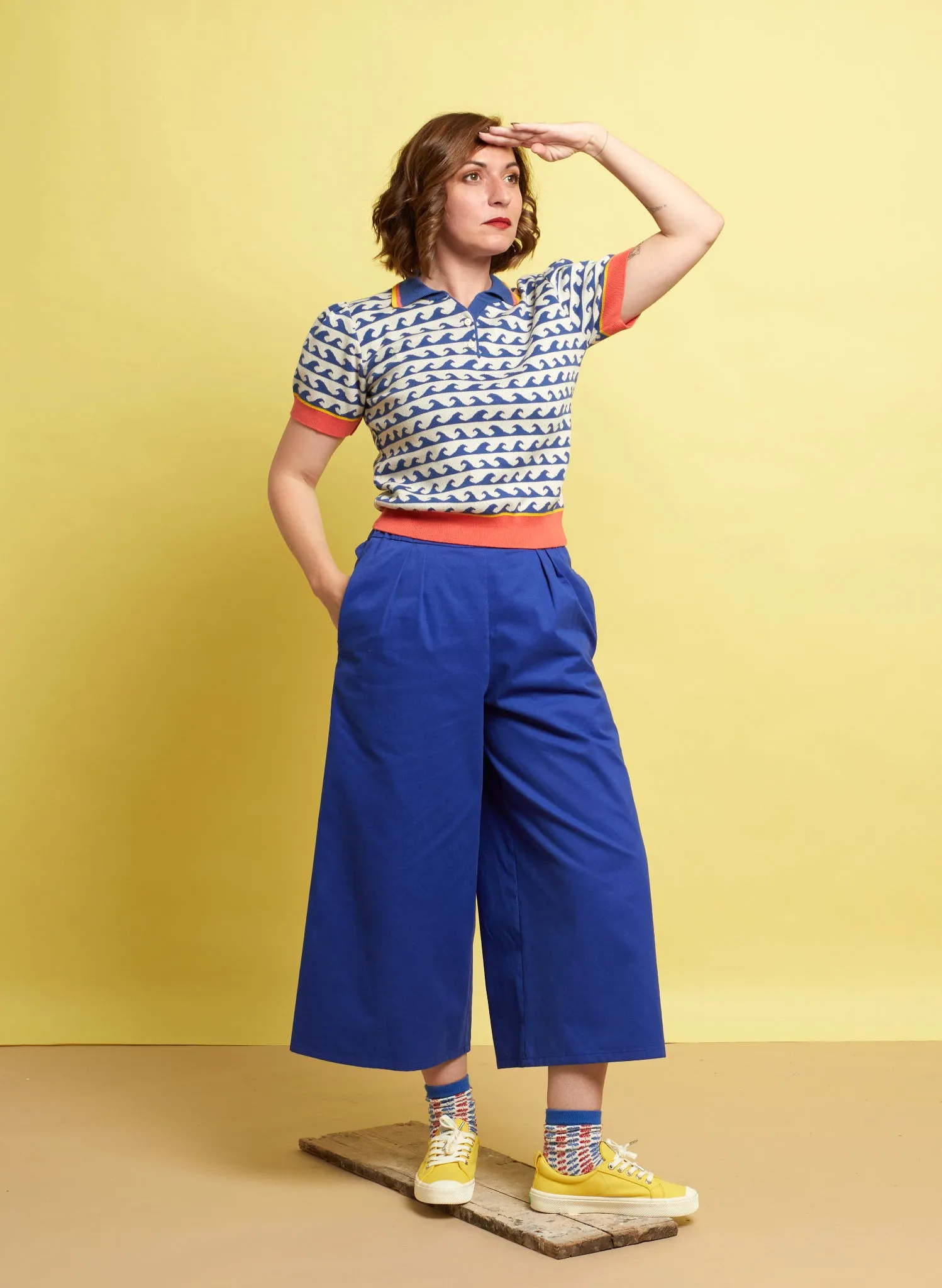 Edith Cropped Trousers - Blue Workwear