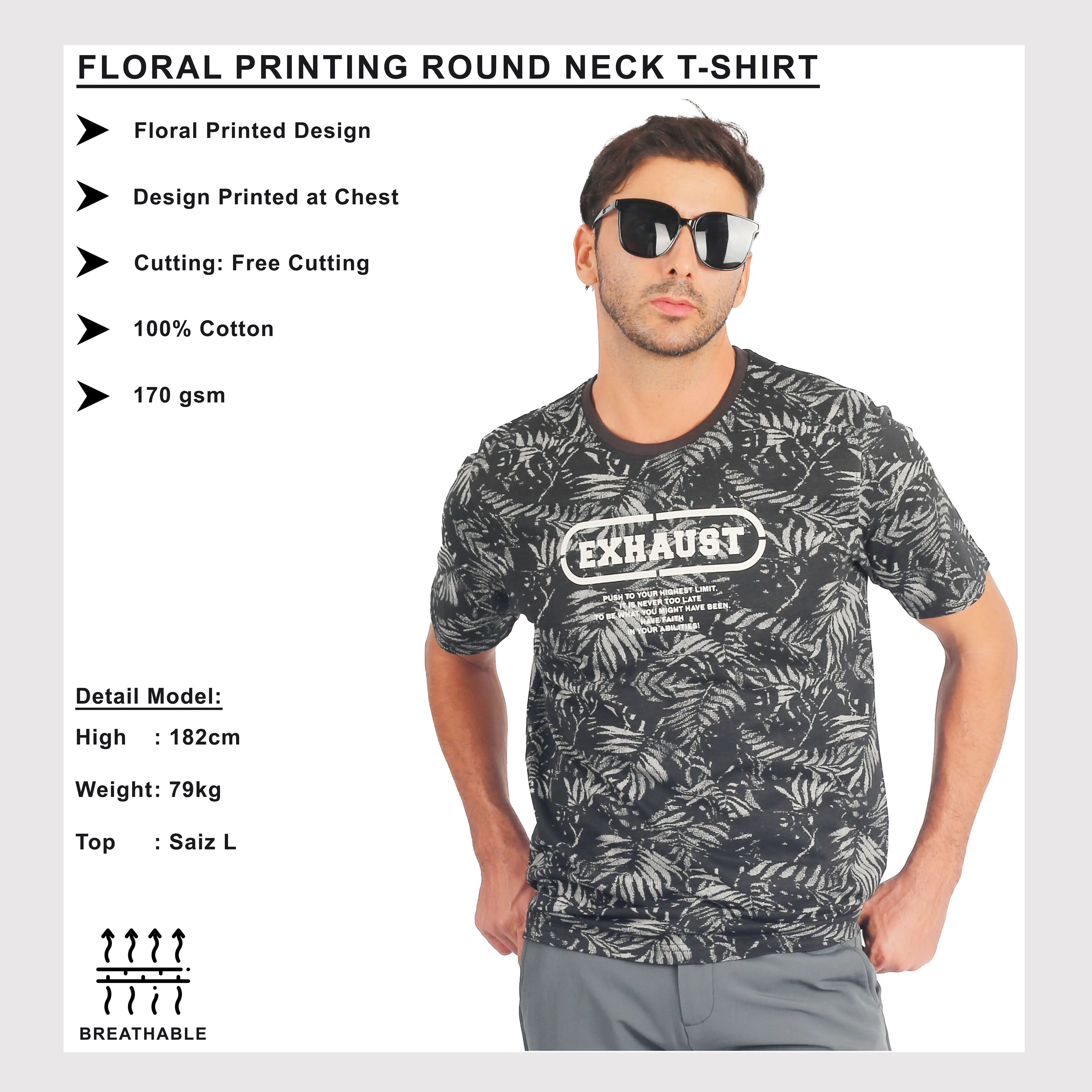 EXHAUST ROUND NECK T SHIRT [FREE CUT] 1645