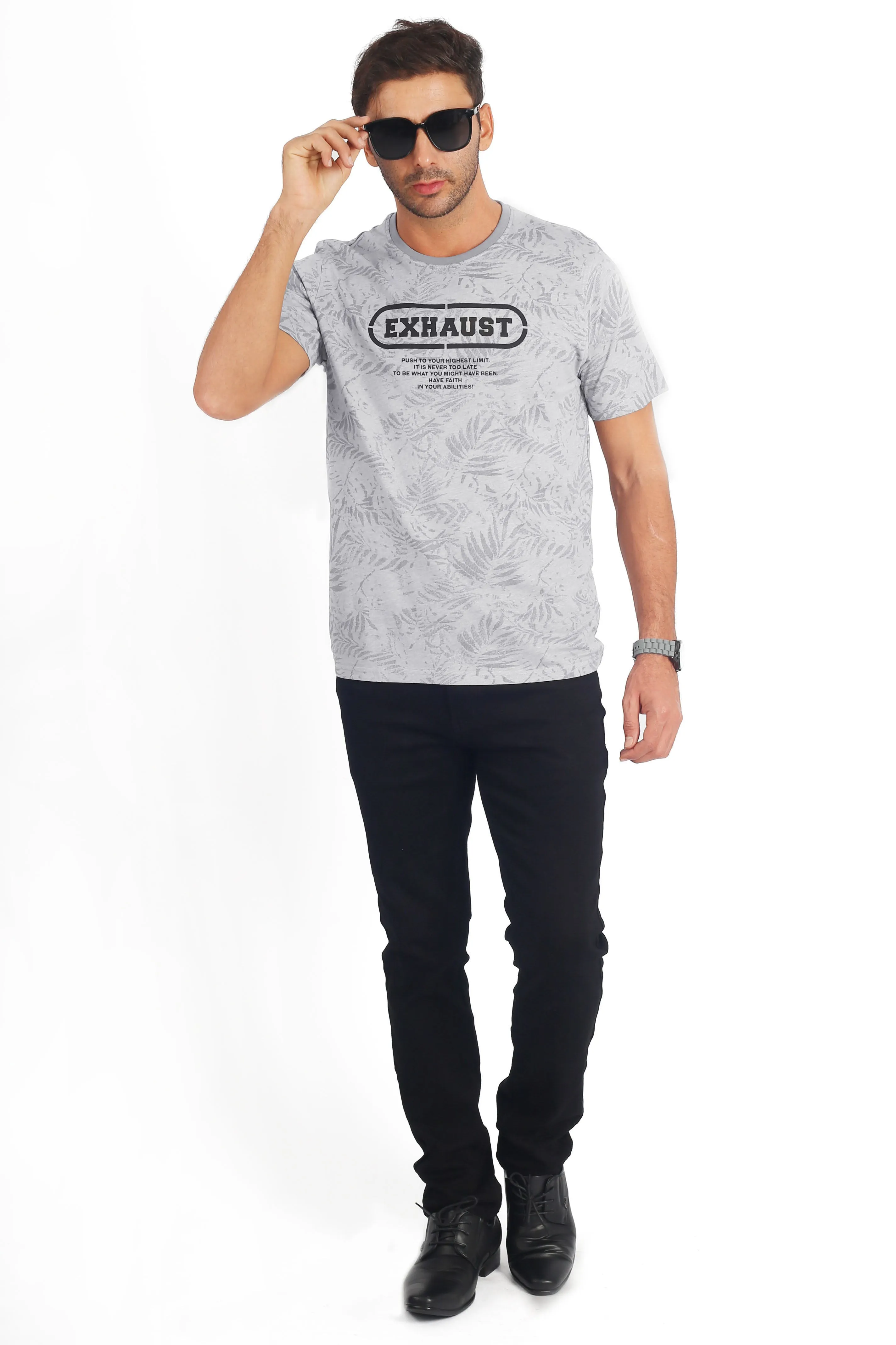 EXHAUST ROUND NECK T SHIRT [FREE CUT] 1645