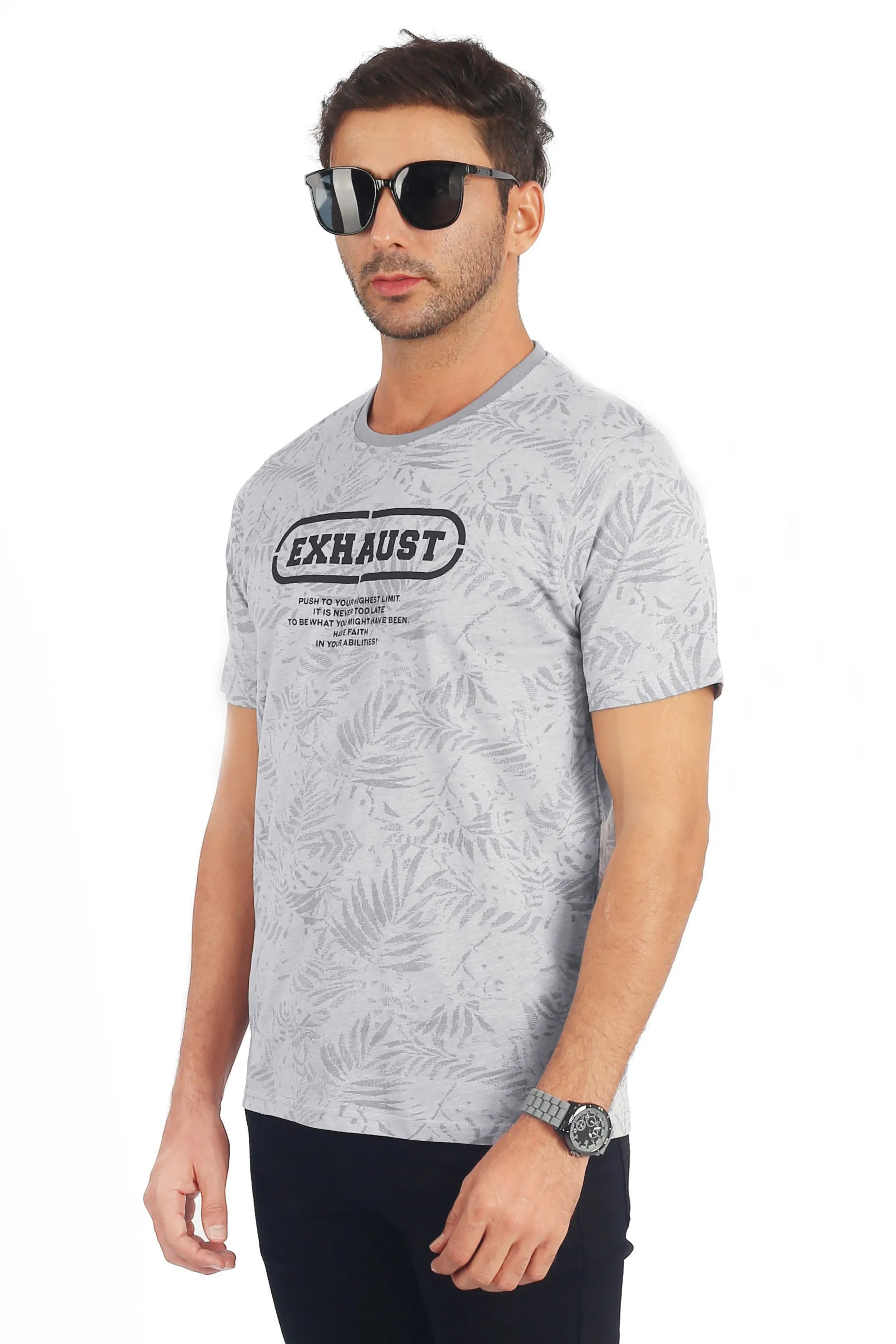 EXHAUST ROUND NECK T SHIRT [FREE CUT] 1645