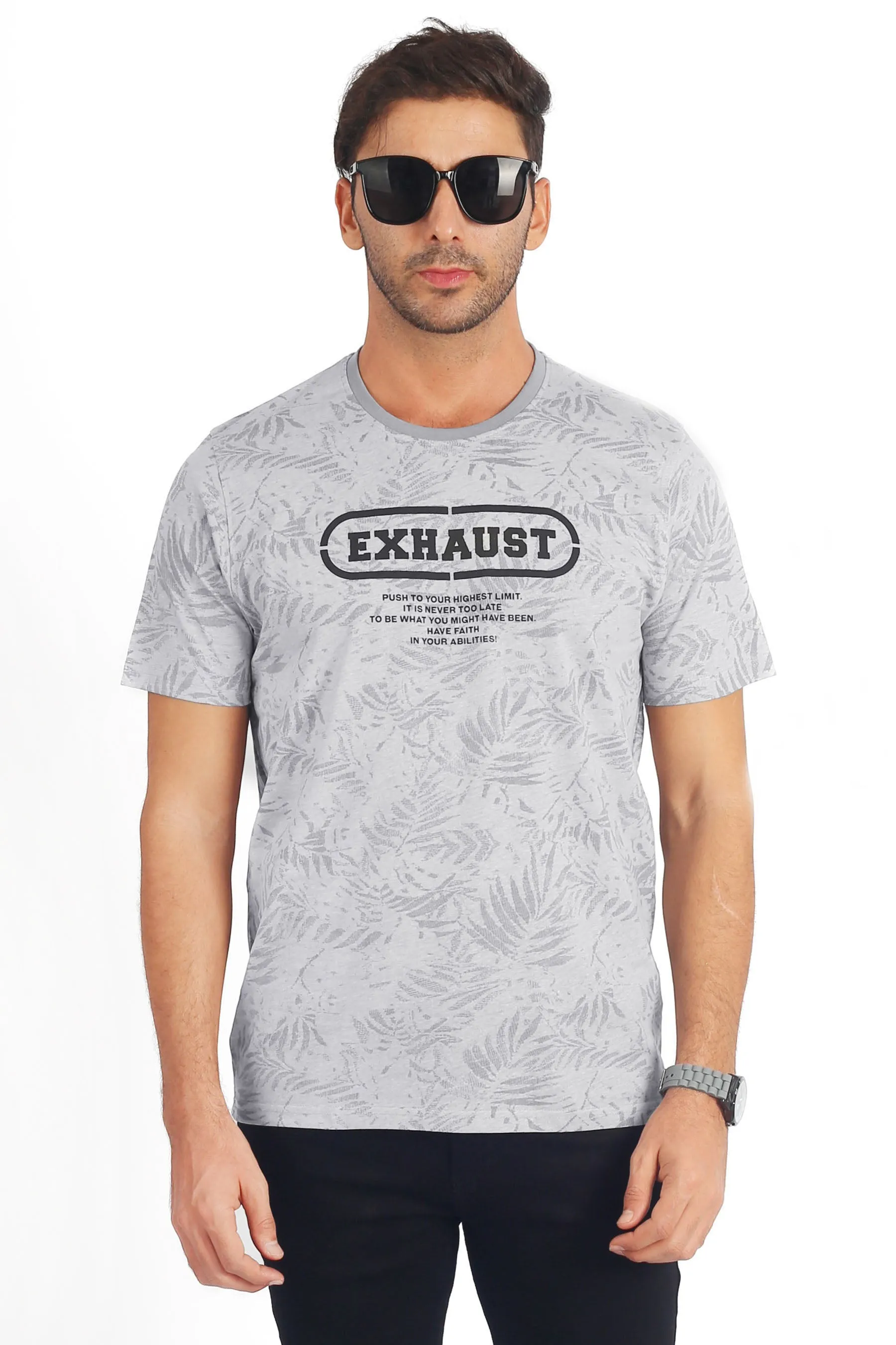 EXHAUST ROUND NECK T SHIRT [FREE CUT] 1645