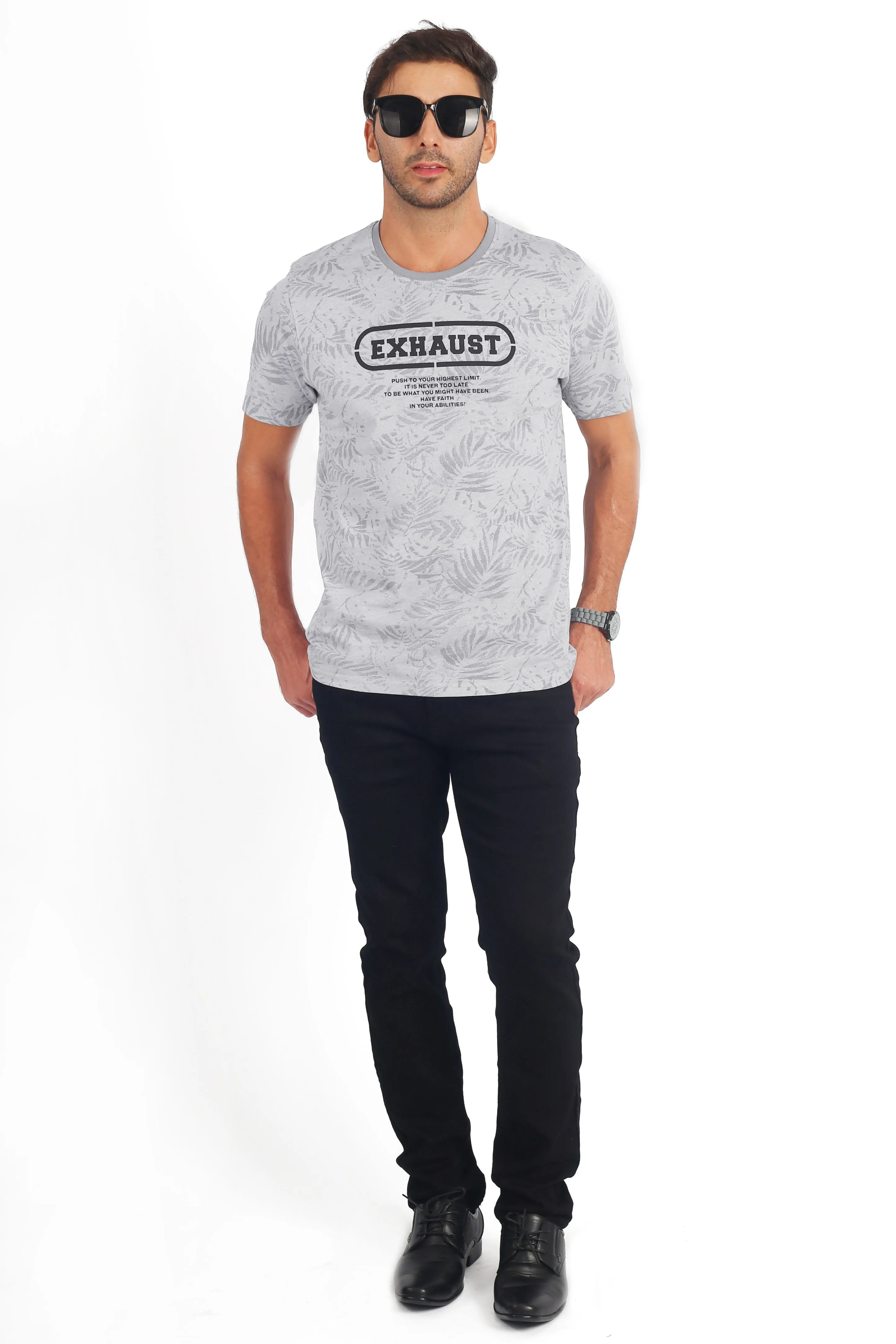 EXHAUST ROUND NECK T SHIRT [FREE CUT] 1645