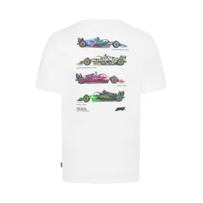 Formula 1 Tech Collection F1 Car Graphic T-Shirt - White/Beige