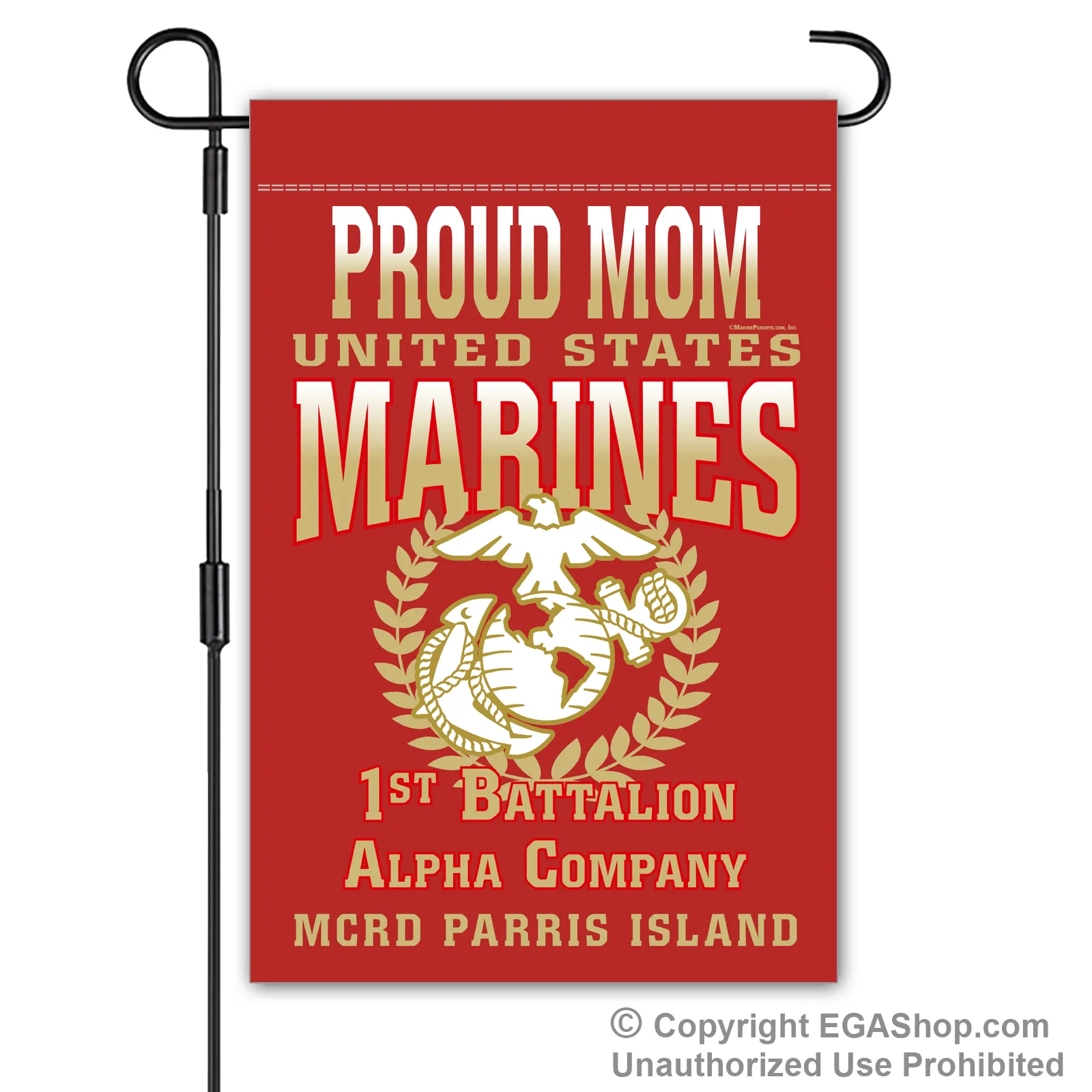 Garden Flag: Alpha Proud Family, Mom, Dad (Parris Island)