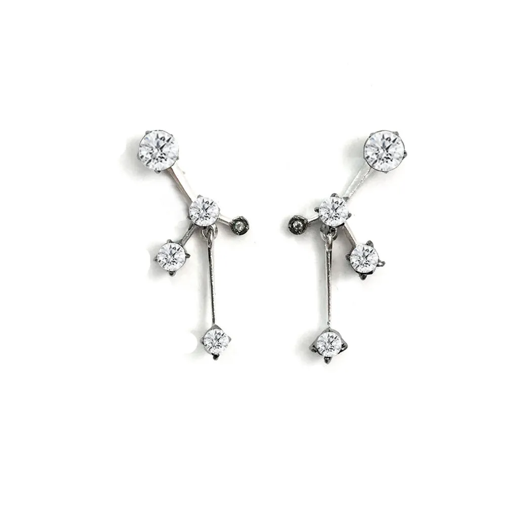 Grand Gems (M) Earrings [White gems]