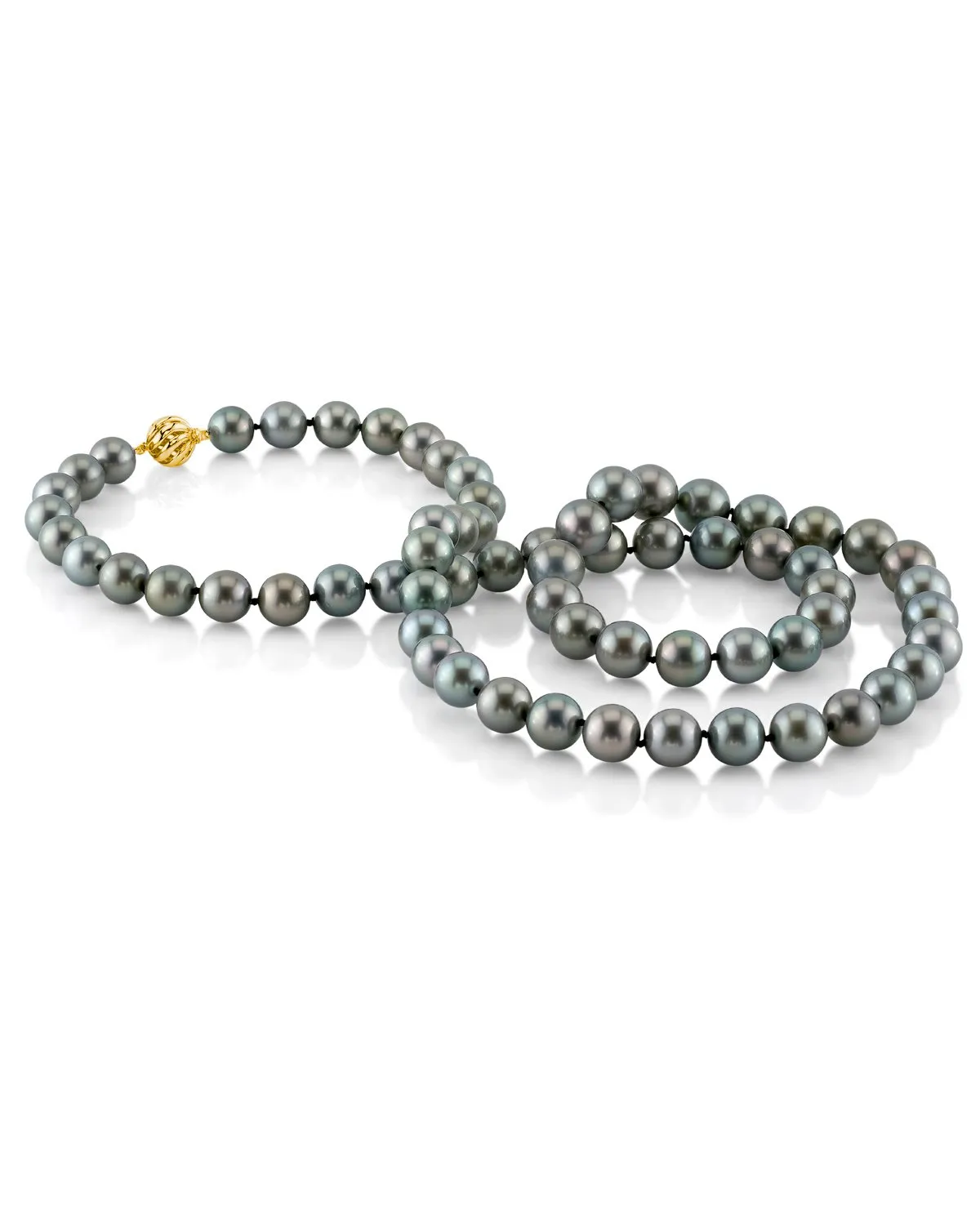 Green Tahitian Opera Length Pearl Necklace, 12.0-13.0mm - AAAA Quality