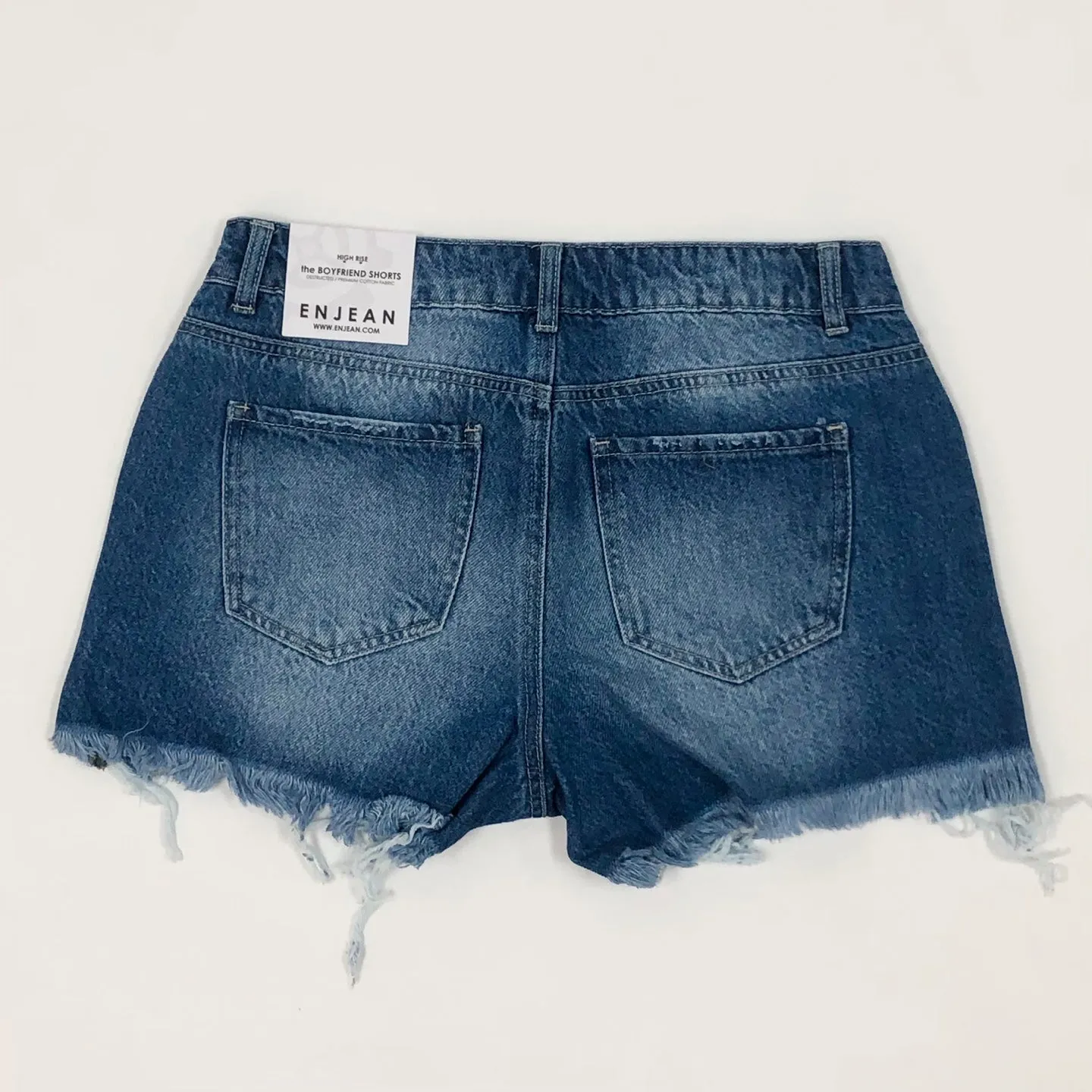 High Rise Destructed Boyfriend Shorts