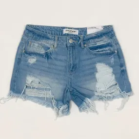 High Rise Destructed Boyfriend Shorts