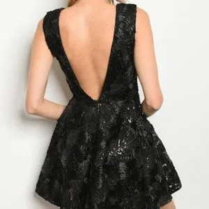 Holiday Party Black Mini Dress