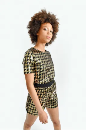 Houndstooth Sequin Tee